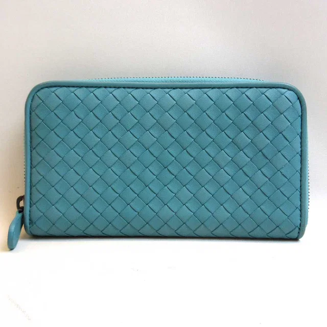 Bottega Veneta Leather Long Wallet Blue in Blue Leather from LuxUness