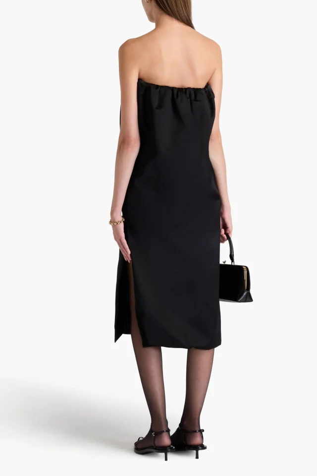 Khaite Yara Strapless Cotton-Blend Duchesse-Satin Dress, photo 3 of 4 from THE OUTNET