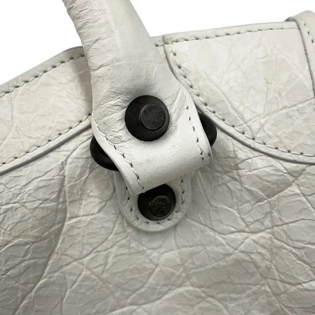 Balenciaga City 2way Bag White806395 Arena Lambskin Size Mini in Lambskin from GALLERY RARE, photo 9 of 18