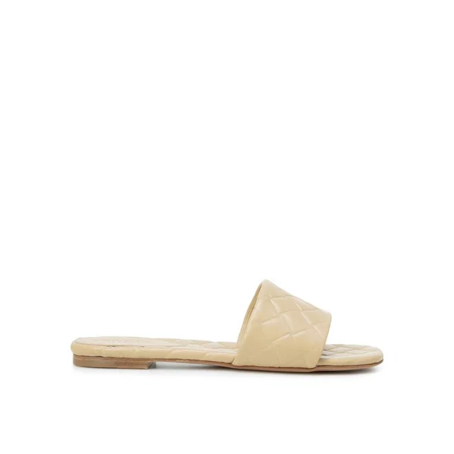 Bottega Veneta Beige Lamb Leather Flat Sandals in Beige Lambskin from HEWI