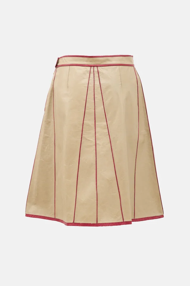 Fendi FW 2000 Leather Trimmed Skirt in Leather from VSP Consignment, photo 2 of 2