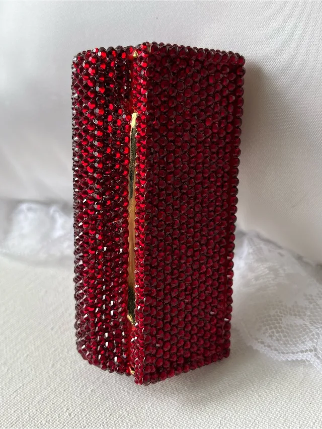 Judith Leiber Red Crystal Lipstick Compact Mirror Case, Like New in gold|red Leather from Poshmark, photo 1 of 1