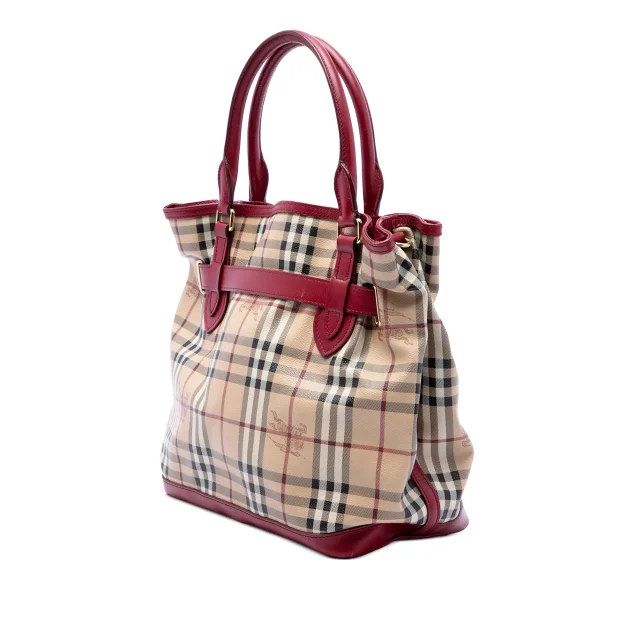 Burberry Haymarket Check Coated Canvas Golderton Satchel in Beige Coated canvas from Designer Revival, photo 2 of 6