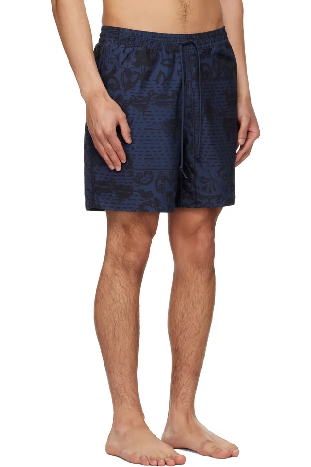 Carhartt Work In Progress Navy Slater Swim Shorts, photo 2 of 2 from SSENSE