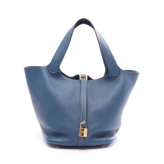 Hermès Handbag Picotin Lock MM Blue Brighton Leather in Blue Leather from The Reluxe