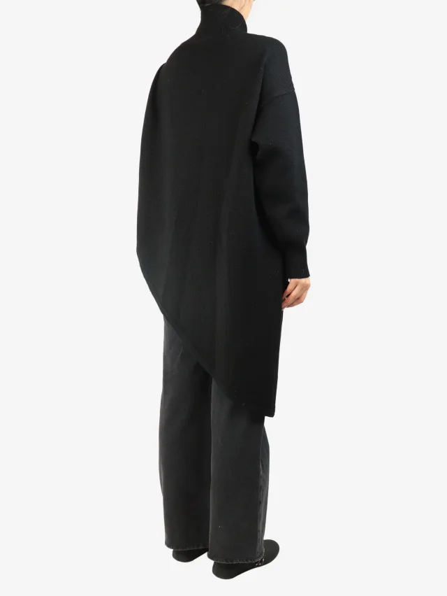 Alaïa Black asymmetric wool jumper - size UK 10 in Black Wool from Sign of the Times, photo 2 of 4