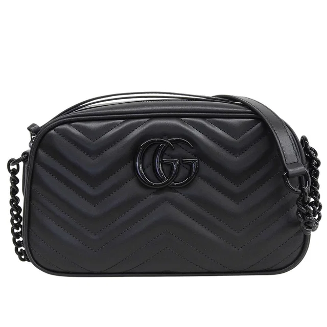 Gucci GG Marmont So Black Shoulder Bag in Black Leather from The Reluxe