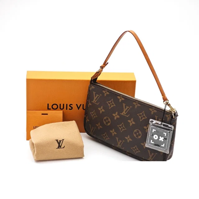 Louis Vuitton Pochette Accessoires Mini Bag Brown in Brown Coated canvas from The Reluxe