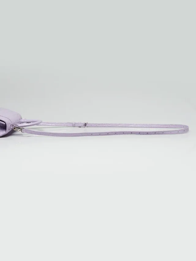 Balenciaga Lilac Croc Embossed Leather Hourglass XS Top Handle Bag in Purple Crocodile from Yoogis, photo 6 of 9