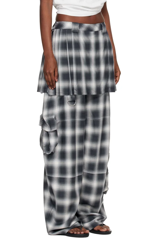 Collina Strada Gray Lightweight Flannel Lawn Skirt Cargo Pants, photo 2 of 4 from SSENSE