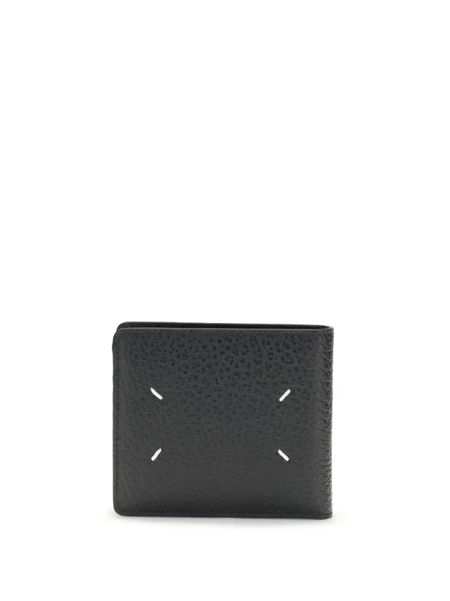 Maison Margiela Contrast-Stitched Calf Leather Wallet — Black Bos Taurus in Black Calfskin from HEWI