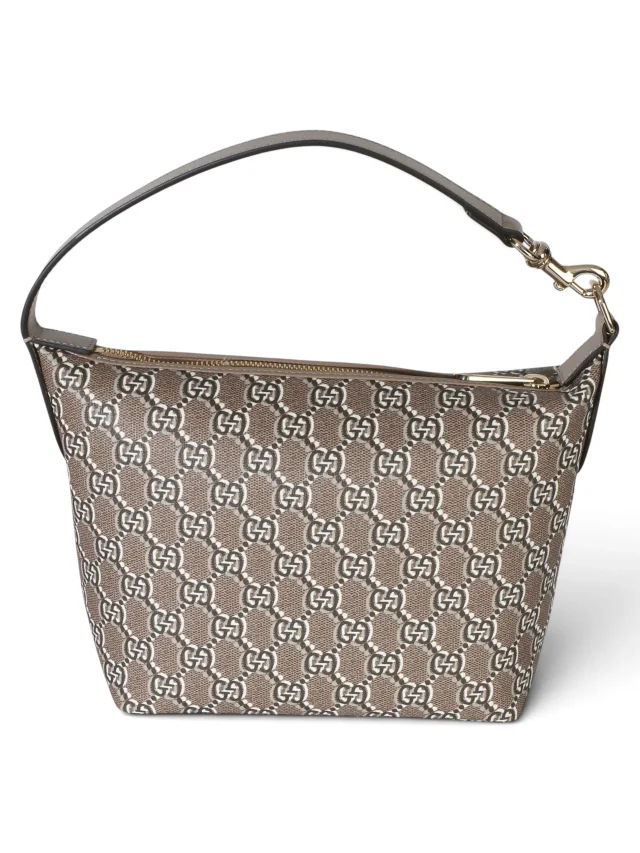 Gucci Taupe GG Shadow Monogram Canvas Super Mini Ophidia Hobo in Taupe Coated canvas from Season 2 Consign, photo 4 of 8