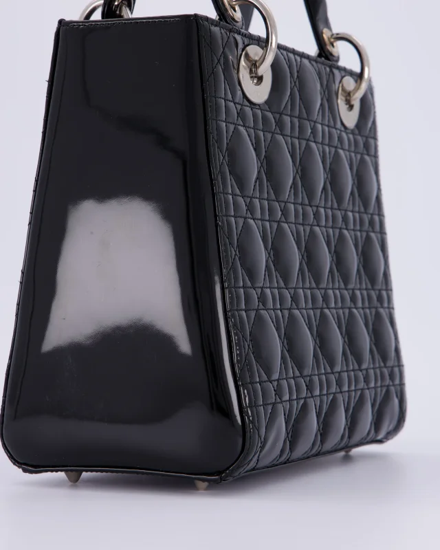 Black Patent Medium Lady Dior Bag in Black Patent leather from Sellier, photo 12 of 18
