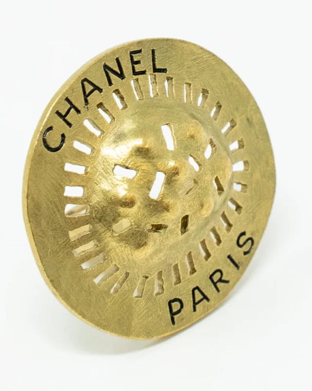 Chanel Gold Clip On Earrings in Gold from Luxury Promise, photo 2 of 3