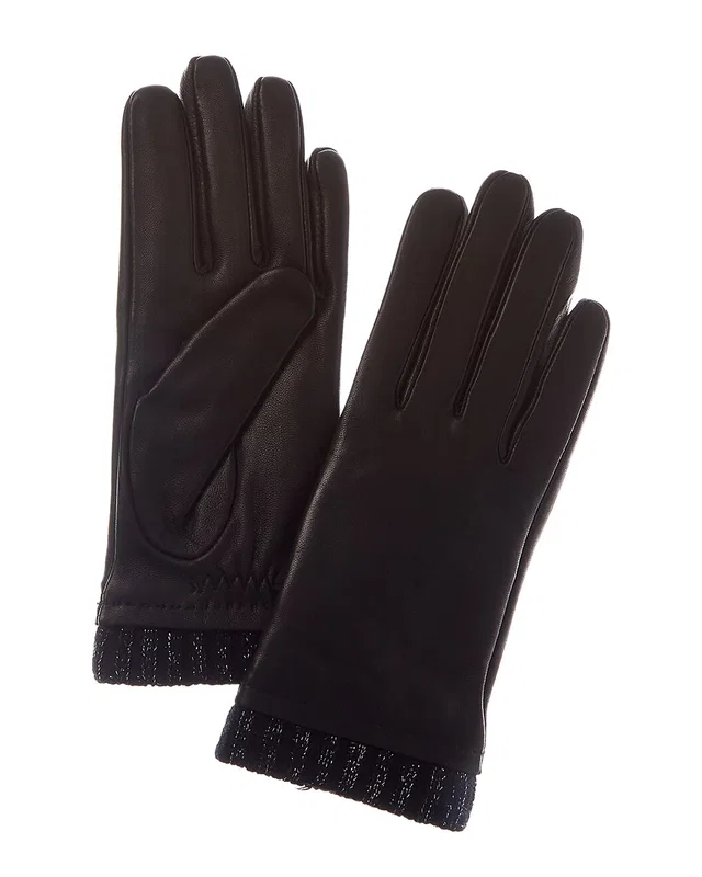 Sofia Cashmere sofiacashmere Cashmere-Lined Nappa Leather Gloves, image 1 of 1 from Rue La La