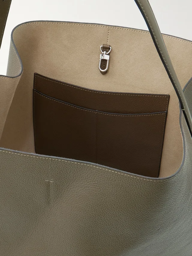 TOTEME Textured-leather tote in taupe 100% Leather, photo 5 of 5 from NET-A-PORTER (Canada)