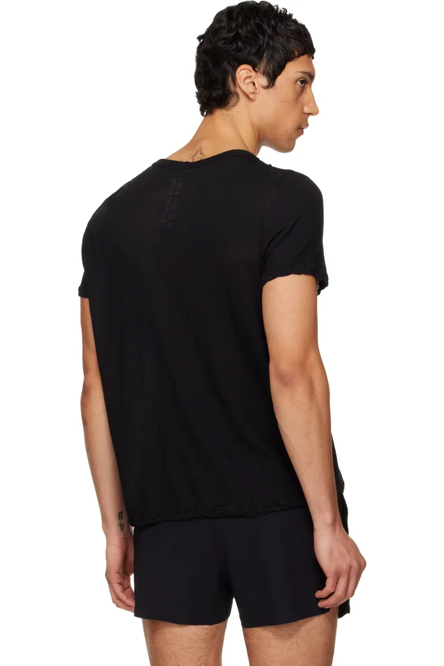 Rick Owens Black Temple Short Level T-shirt, photo 3 of 4 from SSENSE