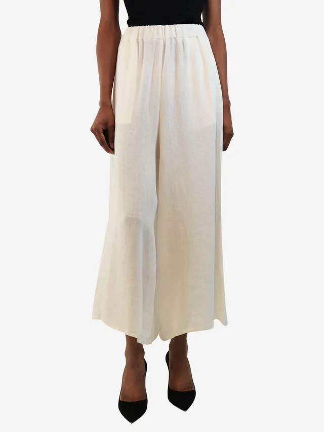 Dior Cream wool-blend culottes - size UK 6 in White Wool from Sign of the Times
