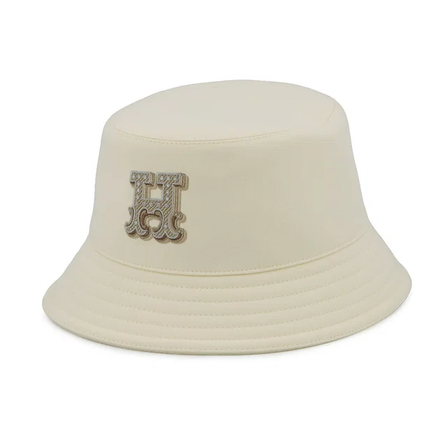 Hermès Harper H Electric Hat Size 59 Blanc Lotus Cotton100% in White from GALLERY RARE