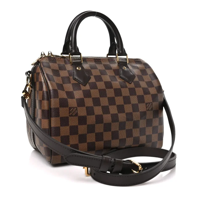 Louis Vuitton Damier Ebene Speedy Bandouliere 25 in Brown Canvas from FASHIONPHILE, photo 3 of 9