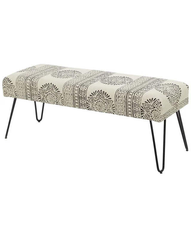 Peyton Lane Bohemian White Metal Bench, image 1 of 1 from Rue La La