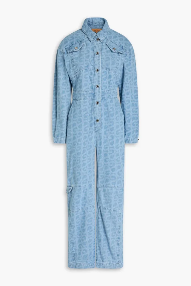 Stine Goya Louisiana Logo-Print Organic Cotton Denim Jumpsuit, photo 5 of 8 from THE OUTNET