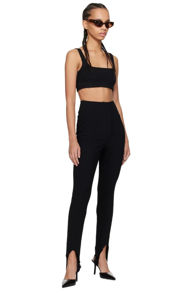 Nanushka Black Anouk Seersucker Bralette Top, photo 4 of 4 from SSENSE
