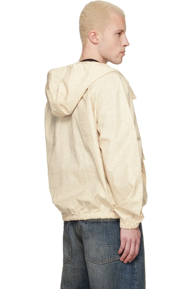 Lacoste Beige Water-Repellent Printed Jacket, photo 3 of 4 from SSENSE