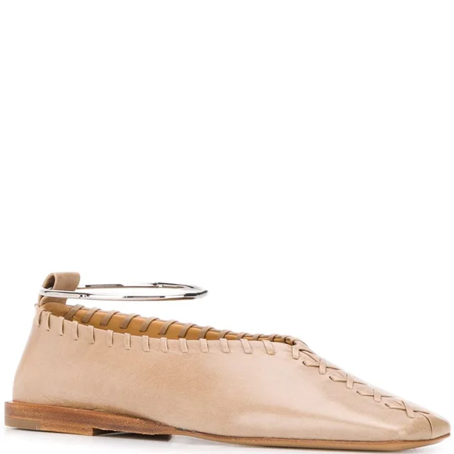 Jil Sander Whipstitch Square Toe Ballerina, Open Brown from Cultstatus, photo 1 of 1