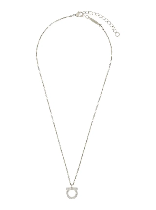 Ferragamo Gancini Necklace — Silver Brass Necklaces in Silver from HEWI
