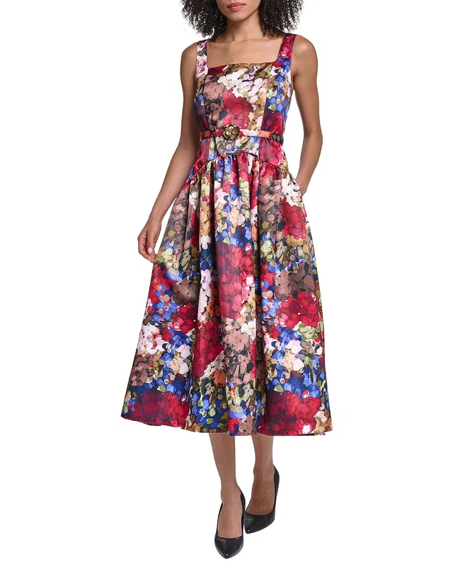 KARL LAGERFELD Printed Dress in //asset1.ruecdn.com/images/sw/105081/1050813979_RLSW_red multi.jpg, image 1 of 1 from Rue La La