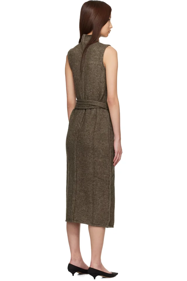 Brown Proenza Schouler White Label Zola Knit Midi Dress, photo 3 of 4 from SSENSE