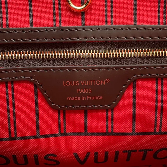 Louis Vuitton Neverfull RedN41359 Damier Ebene Canvas Size PM in Brown Canvas from GALLERY RARE, photo 13 of 14