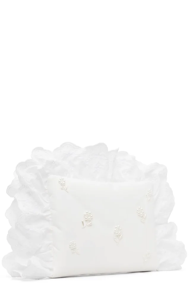 Simone Rocha White Embellished Pillowcase Clutch, photo 3 of 4 from SSENSE