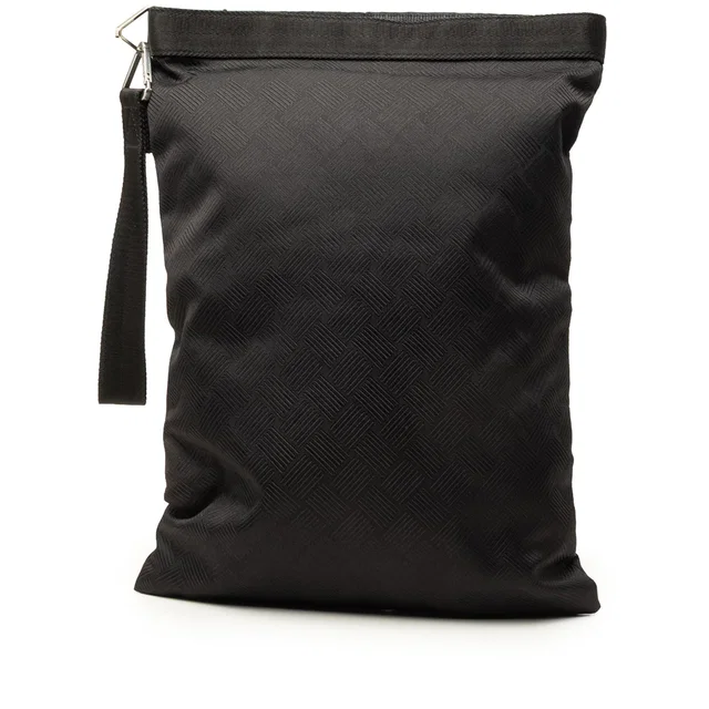 Black Bottega Veneta Nylon Intrecciato Effect Clutch in Black Woven leather from Designer Revival