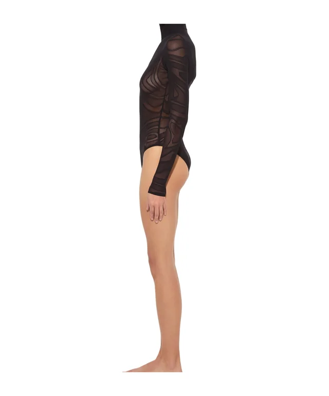 Emilio Pucci High-Neck Jacquard Tulle Bodysuit, photo 2 of 3 from SENSER