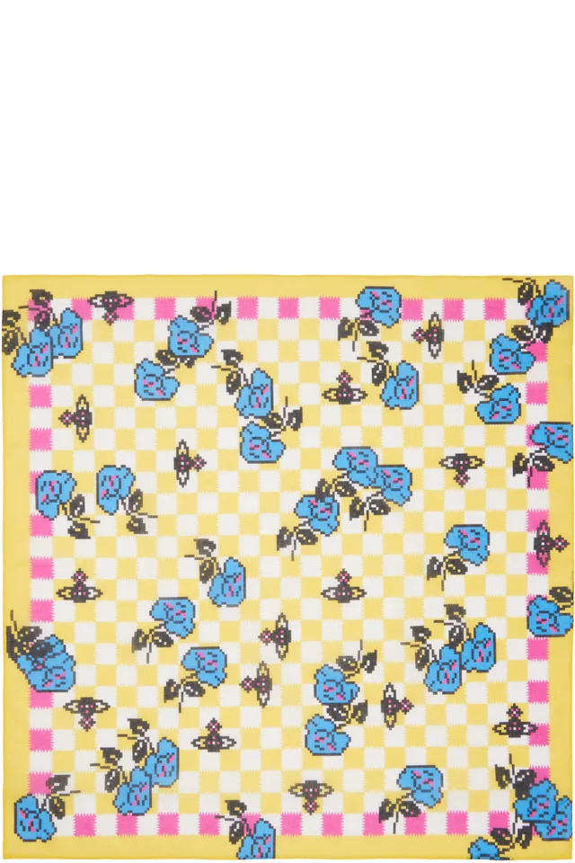 Vivienne Westwood Yellow Pixel Rose Pocket Square, image 1 of 1 from SSENSE