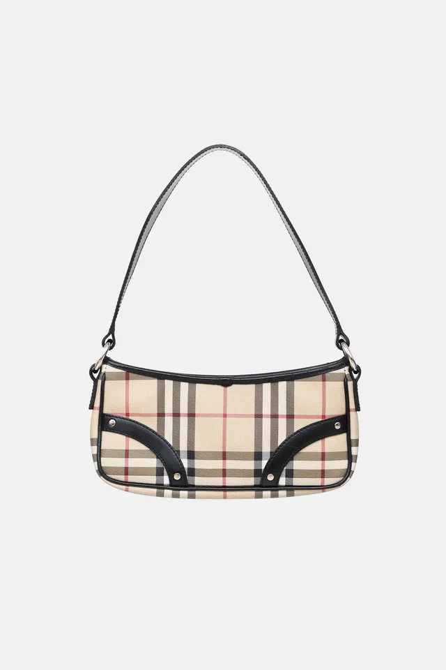 Burberry House Check Baguette Bag in Coated canvas from VSP Consignment