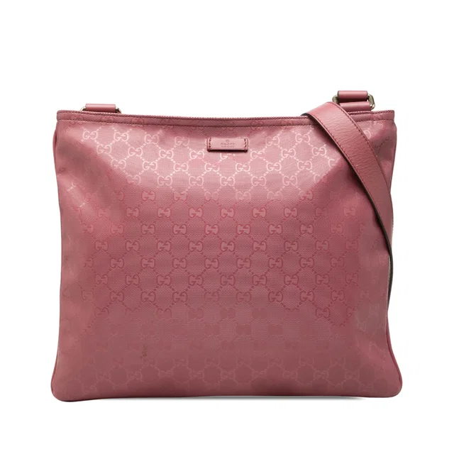 Pink Gucci GG Imprime Crossbody in Pink Coated canvas from Designer Revival