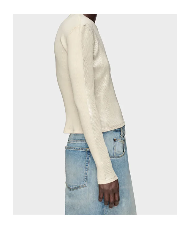 Maison Margiela Silver Print Long-Sleeve Top, photo 5 of 9 from SENSER