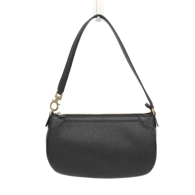 Ferragamo AF-21 4379 Women's Leather Shoulder Bag Black in Black Leather from Elady