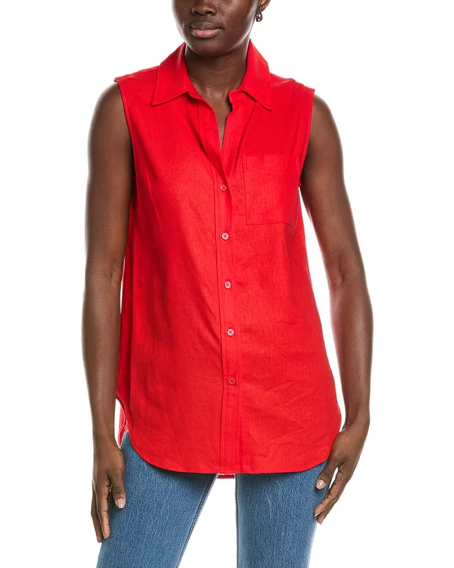 Jones New York Sleeve Knot Linen-Blend Shirt, image 1 of 1 from Rue La La