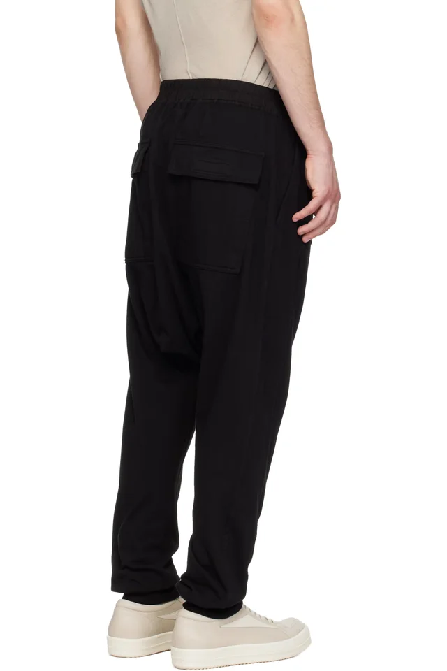 Rick Owens DRKSHDW Black Temple Drawstring Lounge Pants, photo 3 of 4 from SSENSE