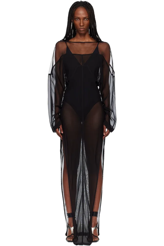 Black Temple Collage Maxi Dress, image 1 of 1 from SSENSE