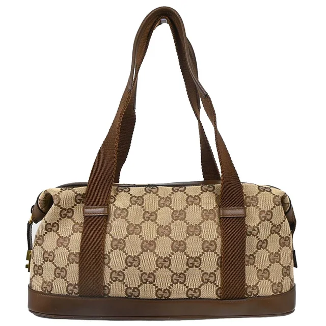 Gucci Beige Brown Canvas GG Handbag in Brown Canvas from AMORE Vintage Tokyo