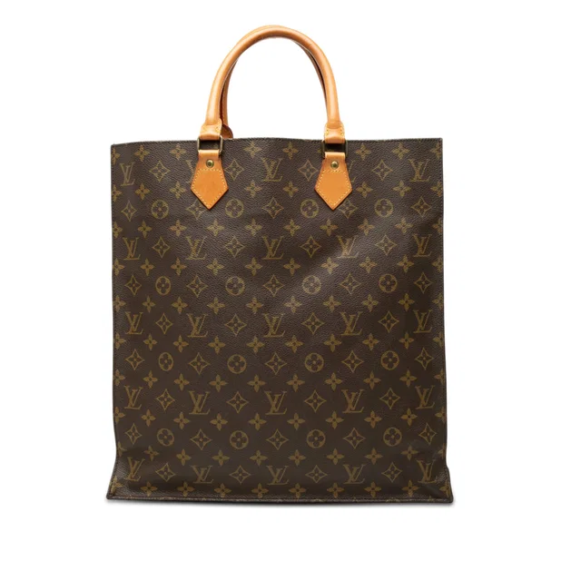 Brown Louis Vuitton Monogram Sac Plat Tote Bag in Brown Coated canvas from Designer Revival