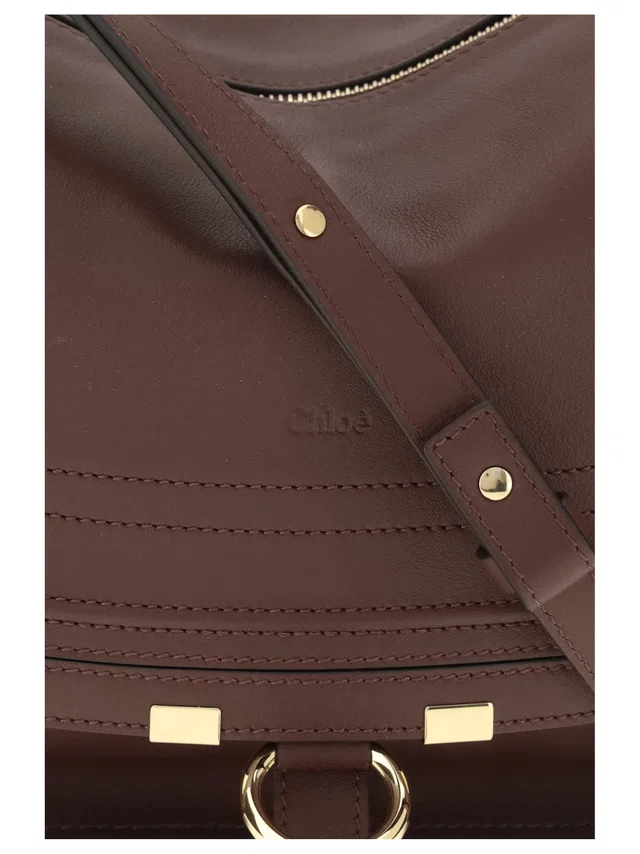Chloé Marcie Shoulder Bag — Brown Calf Leather in Brown Calfskin from HEWI