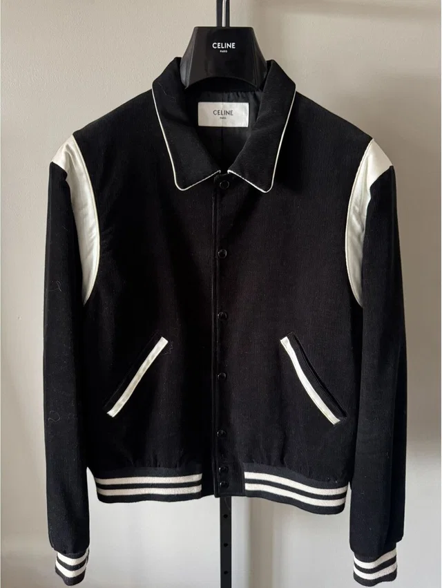 Celine Teddy Jacket In Corduroy in black Satin from Poshmark