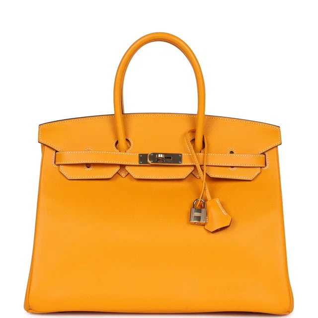 Hermès Birkin 35 Jaune D'or Candy Epsom Permabrass Hardware in Yellow Epsom leather from Madison Avenue Couture