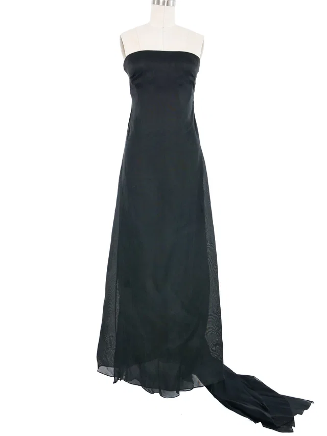 Valentino Garavani Silk Ruffle Strapless Gown in Silk from Arcade Vintage